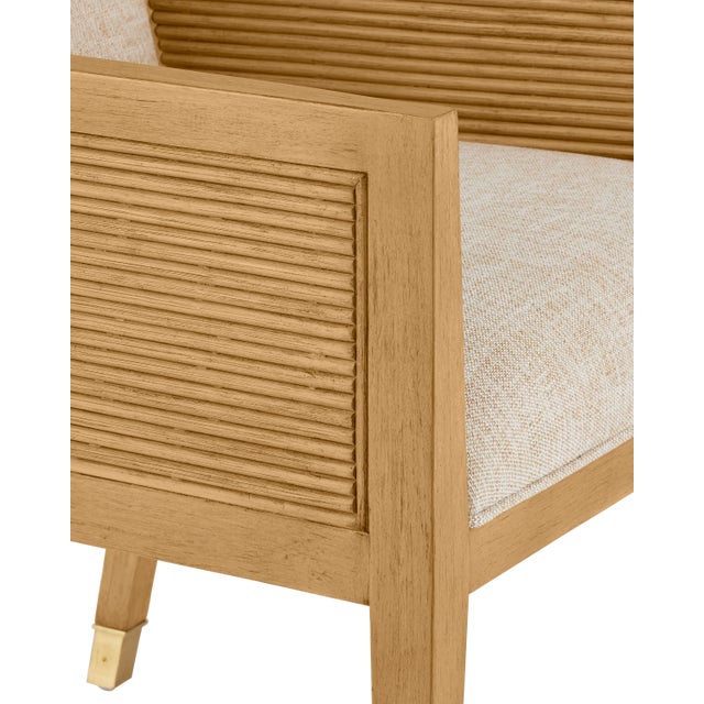 Currey & Company Currey & Company Santos Sea Sand Armchair, Liller Malt For Sale - Image 4 of 10