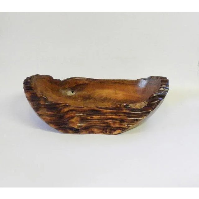 Vintage Mid Century Wood Hand Carved Bowl For Sale - Image 4 of 6