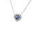 Natural Heart Sapphire Diamond Pendant 18" 14k W Gold 4.13 TCW Certified For Sale - Image 10 of 16