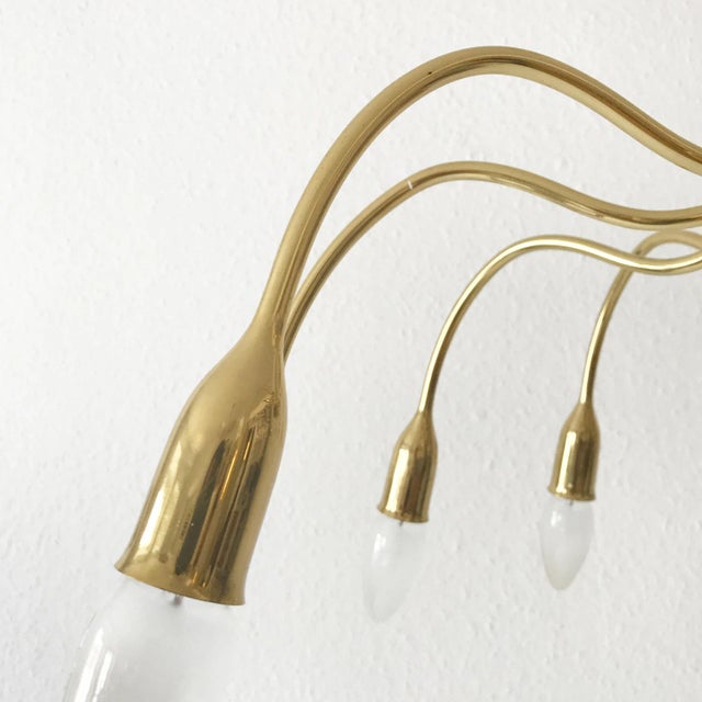 Gold Mid-Century Sputnik 12-Armed Chandelier from Vereinigte Werkstätten Collection, 1950s For Sale - Image 8 of 13