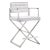 Director White Vegan Leather & Steel Counter Stool For Sale