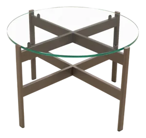 Niteroi Low Table with Glass Top by Fabian Pellegrinet Conte