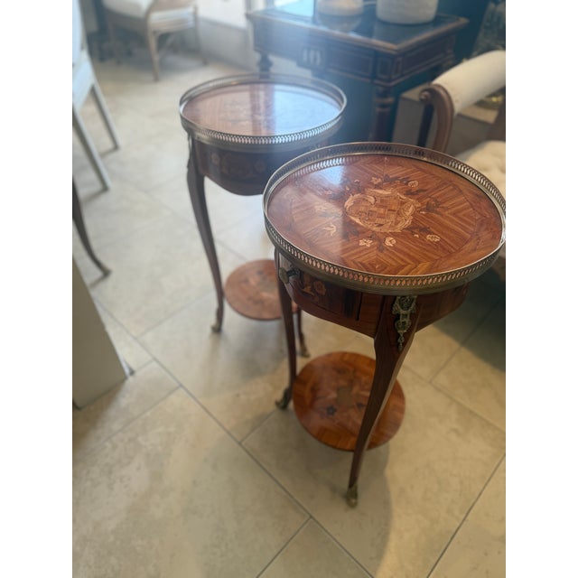 Late 19th Century French Marquetry Inlay Side Table With Brass For Sale - Image 15 of 15