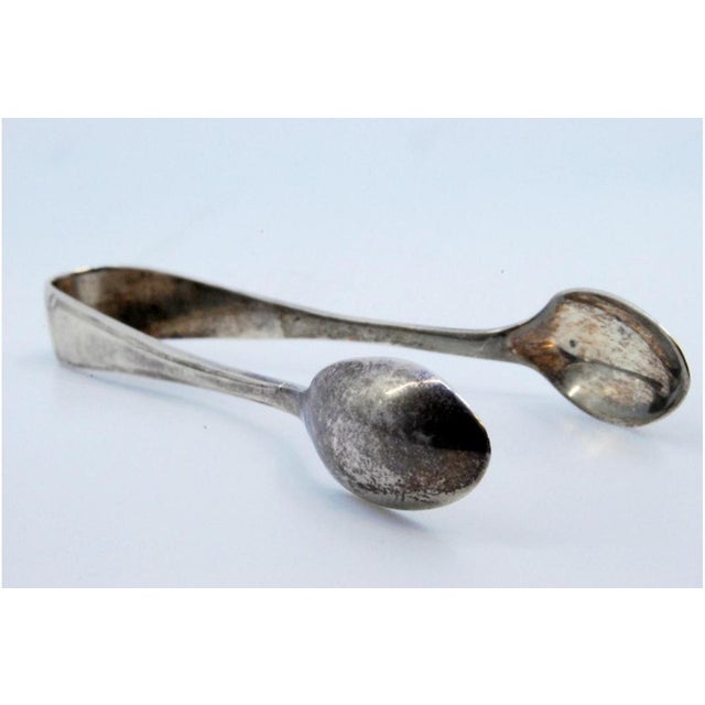 Silver Sugar Tongs with Spoon-Shaped Strips and Tongs For Sale - Image 5 of 9