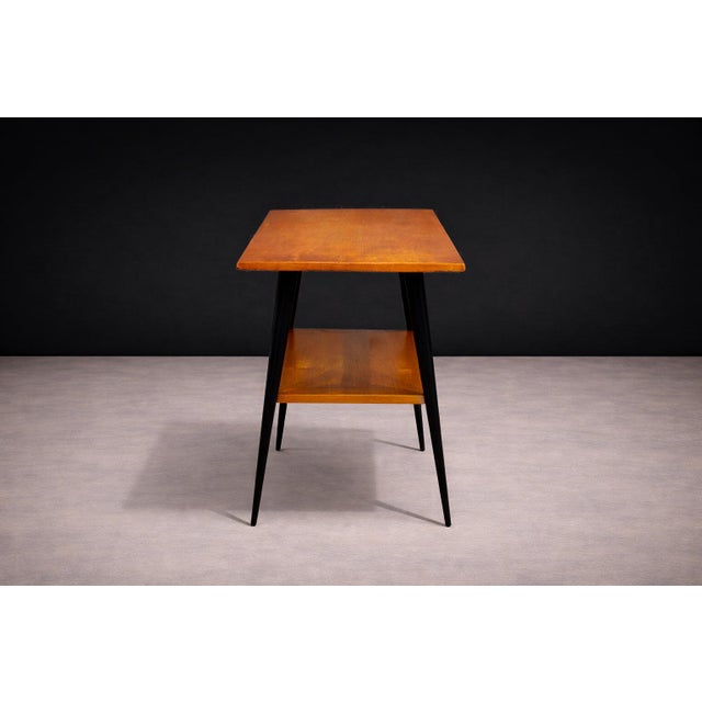 Side Table With a Swivel Top in Pau Marfim & Ebony Finish, Unknown, 1950s For Sale - Image 4 of 9