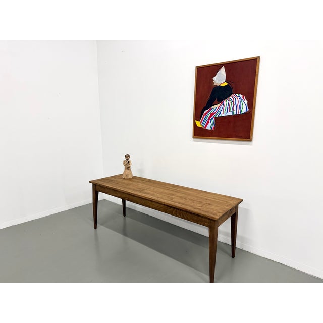 1950s Farmhouse Table with Tapered Legs, 1950s For Sale - Image 5 of 18