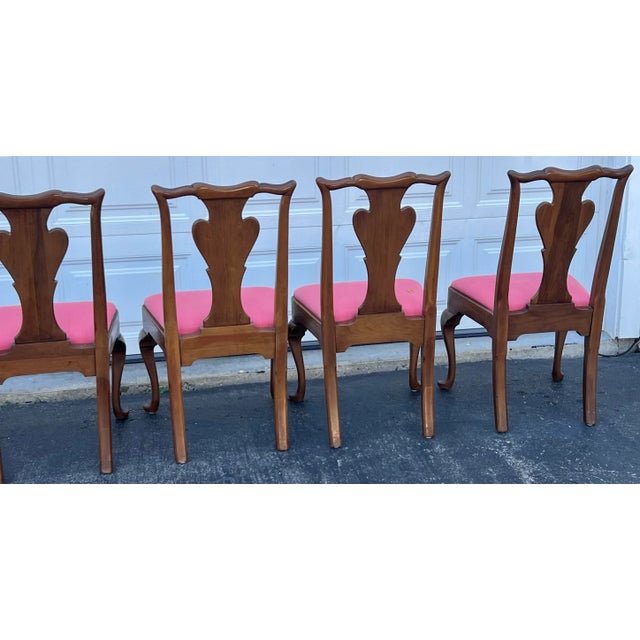 Vintage Statton Queen Anne Centennial Cherry Dining Chairs Set of 6 For Sale - Image 10 of 12