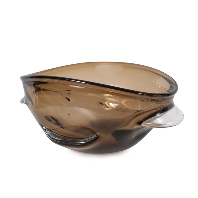 Smokey Umber Glass Bowl For Sale - Image 10 of 11