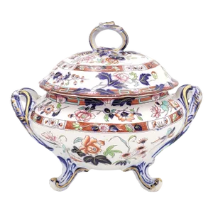 English Porcelain Tureen, Imari Style, Early Victorian
