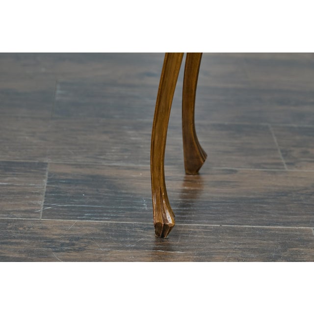 Wood 19th Century Pair of Italian Louis XV Style Walnut Console Tables with Serpentine Fronts For Sale - Image 7 of 12