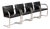Mid Century Black Brno Chairs by Mies Van Der Rohe for Knoll Set of 4 For Sale