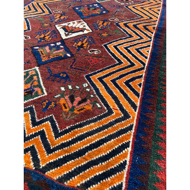 Red Vintage Tribal Gabbeh Rug, 1920s For Sale - Image 8 of 18