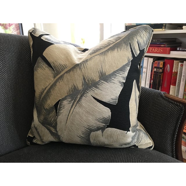 Contemporary Mid-Century Banana Tree Leaf Chris Stone Design Pillow For Sale - Image 3 of 5