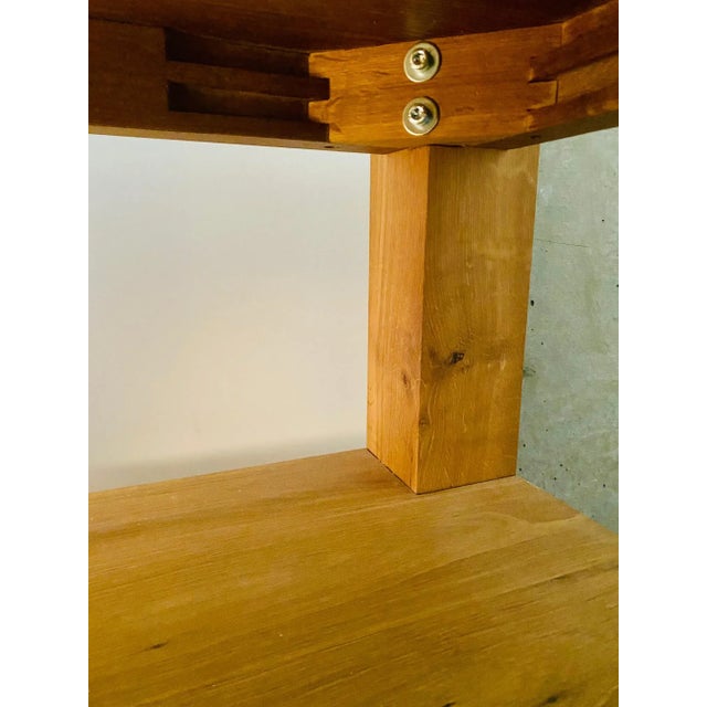 Organic Minimalist Artisan-Crafted European White Oak Side Table For Sale - Image 10 of 12
