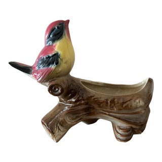 Vintage Bird on Log Planter For Sale