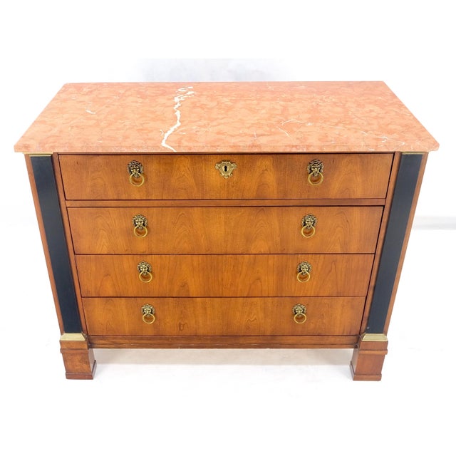 Baker 4 Drawer Marble Top Neoclassical Empire Revival Console Chest Dresser MINT For Sale - Image 12 of 15