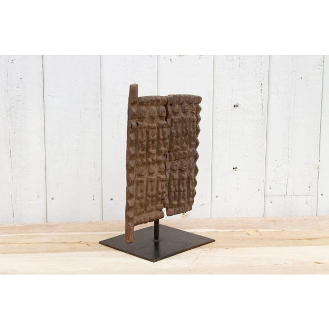 Ancient African Granary Door on Stand For Sale - Image 4 of 9