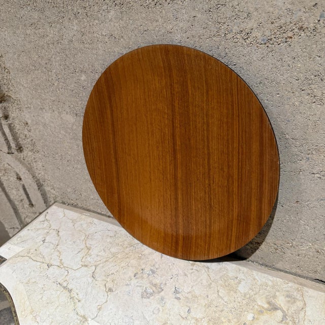 1970s Serving Platter Teak Wood on Black For Sale In San Diego - Image 6 of 6