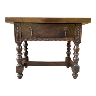 Early 20th Century Spanish Walnut Side Table For Sale