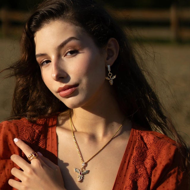 Golden Phoenix Drop Earrings, A Pair For Sale - Image 4 of 8