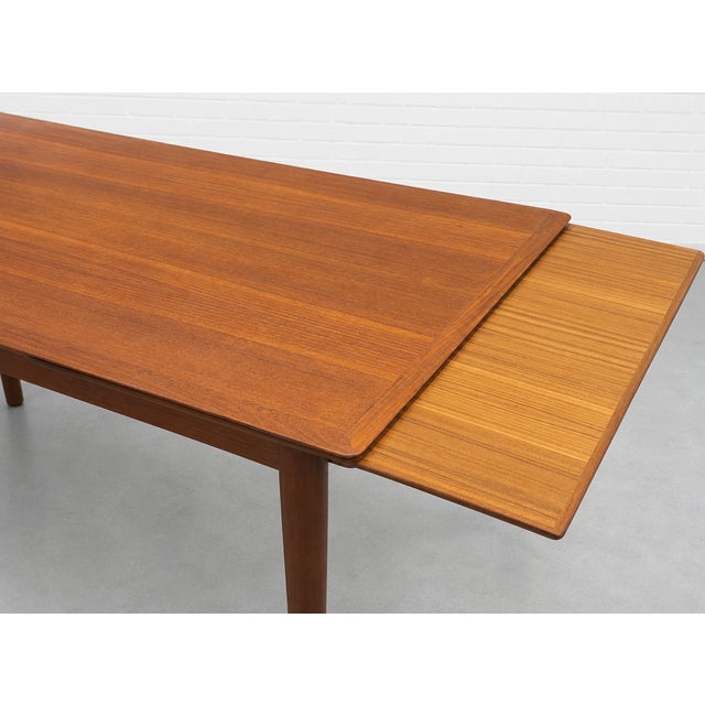 Danish Mid Century Modern Teak Dining Table, Hidden Leaves, C. 1960’s For Sale - Image 11 of 14