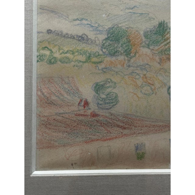 Henri-Edmond Cross, Landscape of Provence, 1800s, Colored Pencils on Paper, Framed For Sale - Image 13 of 17