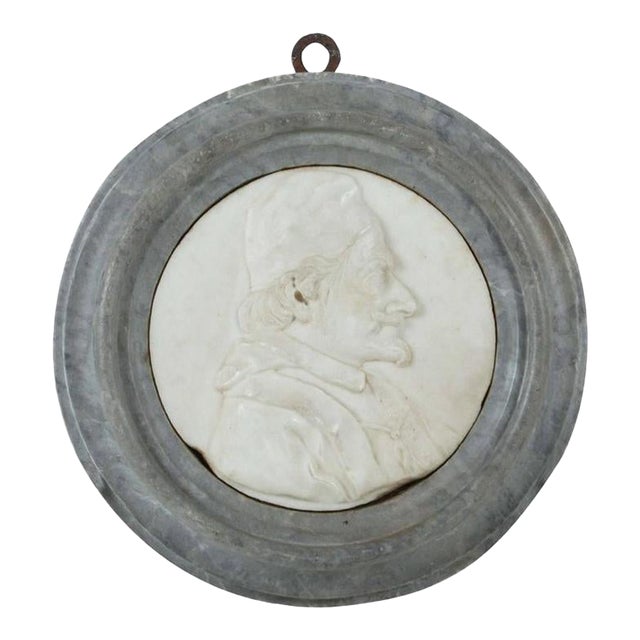 18th Century, Italian Marble Relief Portrait For Sale