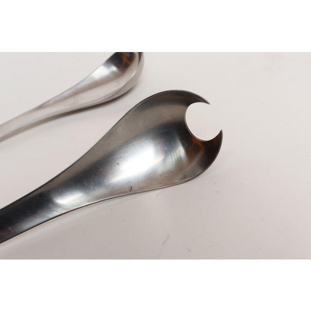1960s Danish Modernist "Blue Shark" Salad Servers by Svend Siune for Georg Jensen - 2 pc For Sale - Image 13 of 18