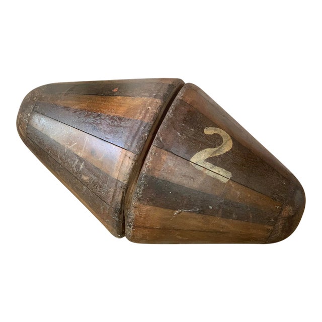 Double Sided Late 19th Century English Industrial Factory Milliner's Felt Hat Mold Form #2 With Patina For Sale