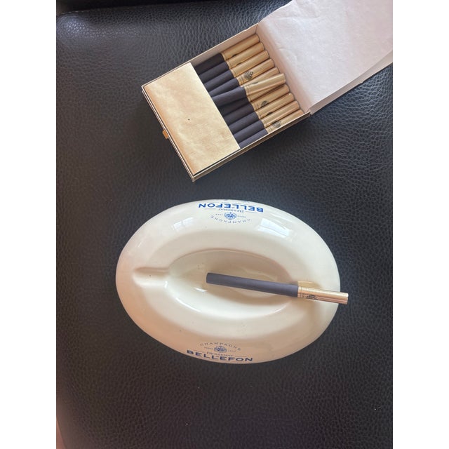 RARE Besserat de Bellefon Cuvee des Moines Champagne Ashtray: 6-3/4" x 5" Rare Besserat de Bellefon Cuvee des Moines...