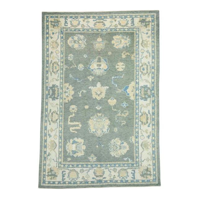 Turkish Oushak Rug 5'1" x 7'6" #19161 For Sale
