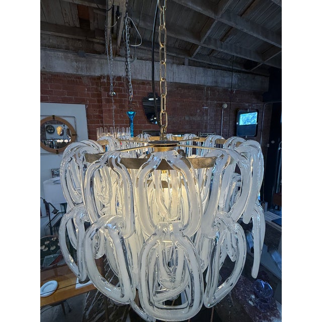 1970s Giogali Murano Glass Chandelier by Angelo Mangiarotti for Vistosi For Sale - Image 11 of 13