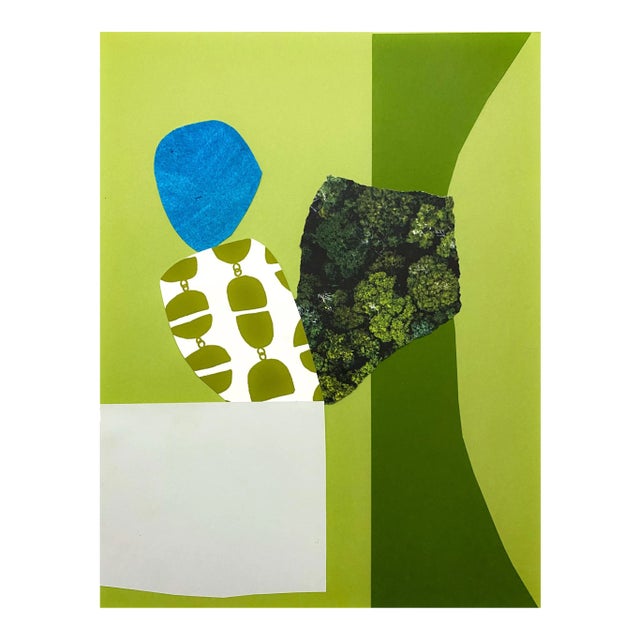 "Techno Meadow V" Contemporary Abstract Original Mixed-Media Collage on Paper by Zac Woodiel For Sale