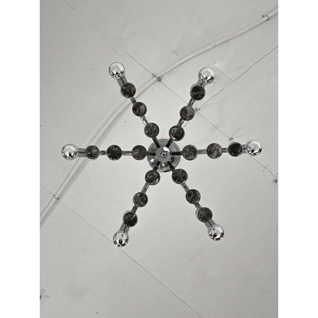 1970s Celestial Cascade Chrome Chandelier in the Style of Gaetano Sciolari For Sale - Image 9 of 10