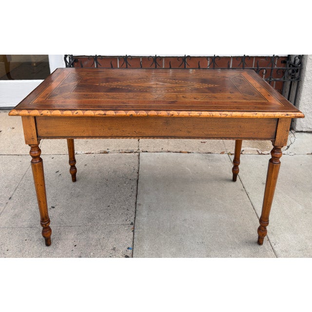 18c Style Francesco Molon for Giemme Fruitwood Inlaid Writing Table Desk For Sale - Image 4 of 8