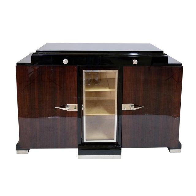 Small Art Deco Sideboard in Ash with Maple Display Cabinet, 1930s, in Restored conditions. Designed 1920 to 1949