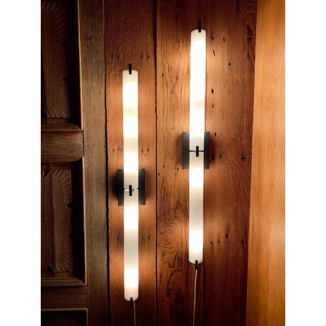Metal 1990s Modernist Glass Tube Sconces - a Pair For Sale - Image 7 of 11