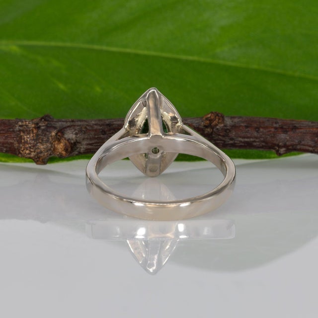 Tsavorite Garnet Ring With Natural Diamond Accents: Solid 14k Gold, Size 6.75 For Sale - Image 9 of 9