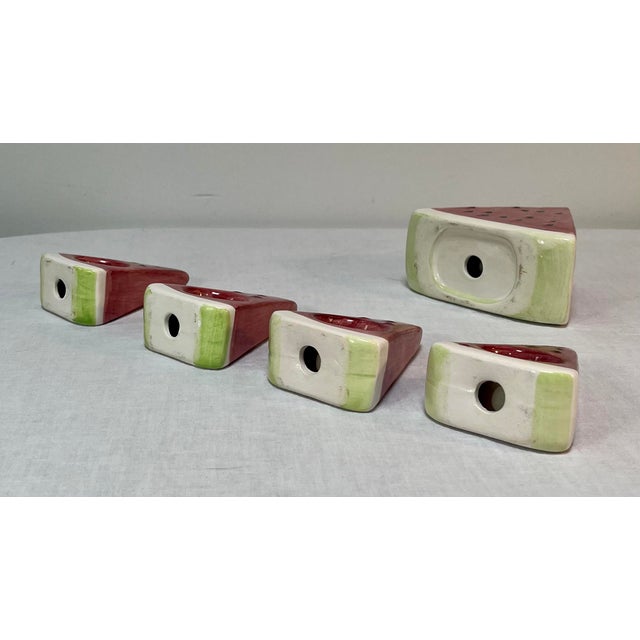 Pop Art Perfection! Juicy watermelon slice ceramic napkin rings will add a touch of Americana style to your table or...