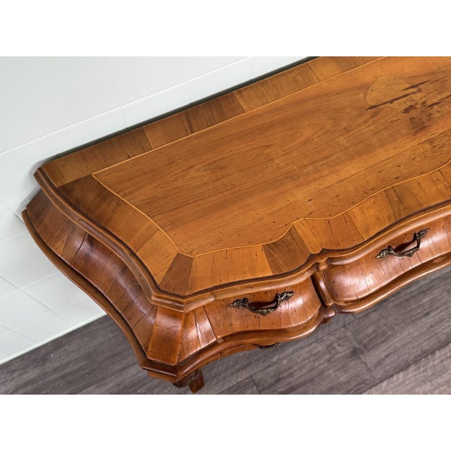 Brown Baroque-Style Console Table with Six Drawers, 1950s For Sale - Image 8 of 18
