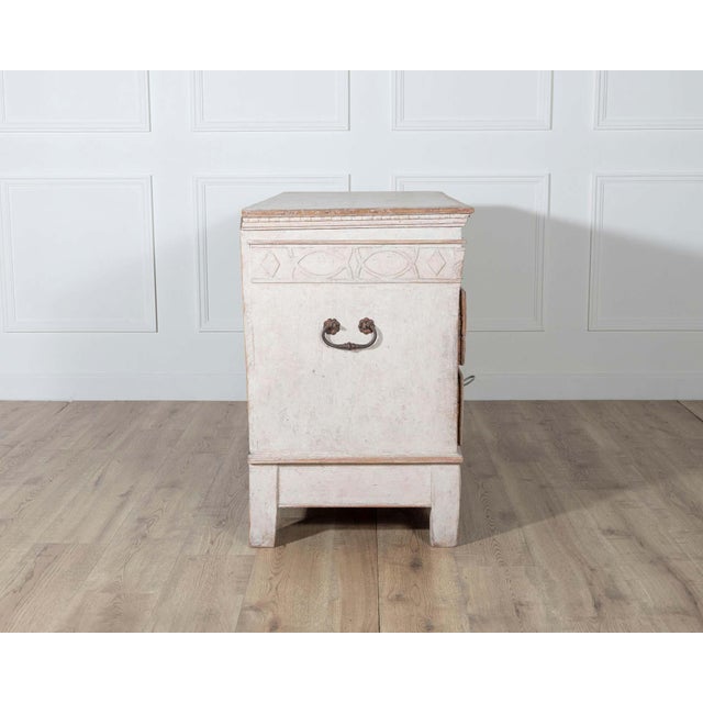 Antique White Antique Danish Painted Chest of Drawers in Antique White, Early 19th Century For Sale - Image 8 of 10