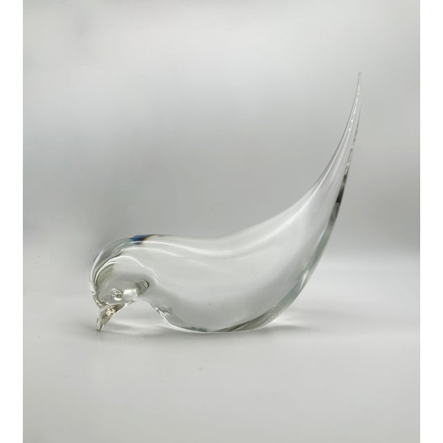 Seguso Murano Arte Vetro art glass large bird figurine with original sticker. 8L x 3W x 7.5H Excellent condition with no...