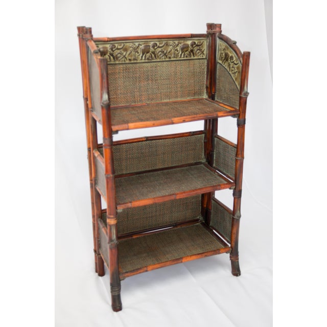 Vintage Bamboo Folding Bookcase Shelves Chairish