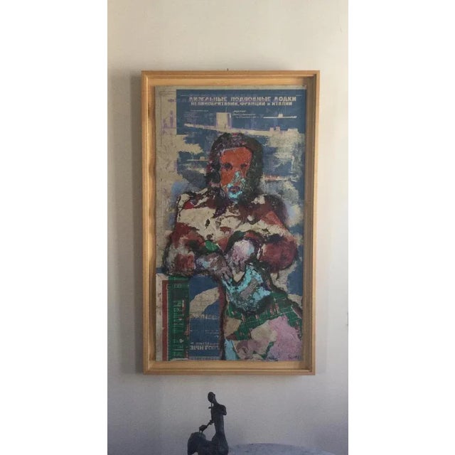 Fred Kleinberg, Seated Figure, 2001, Signed Mixed Media For Sale - Image 6 of 7