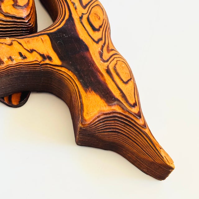 Wood MCM Wood Owl Wall Hanging For Sale - Image 7 of 9