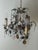 Gold Hollywood Regency Crystal 3-Arm Chandelier with Rose-Lilac Crystals from Palwa, 1950s For Sale - Image 8 of 17