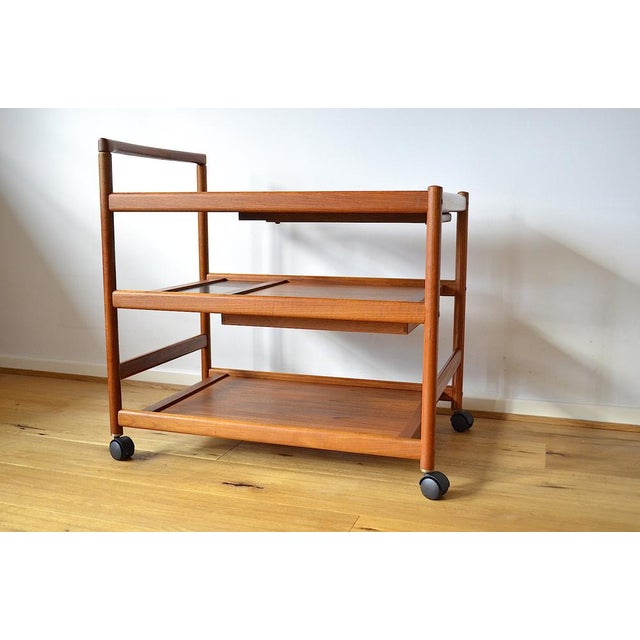 Wood Scandinavian Teak Serving Cart from Dyrlund, 1970s For Sale - Image 7 of 18