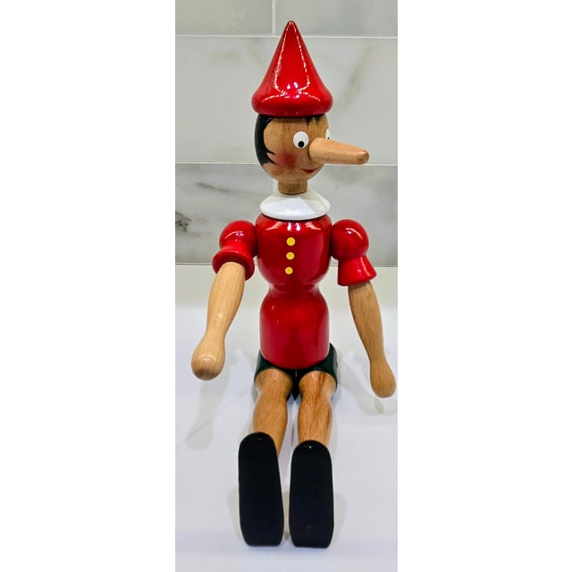 Vintage Mastro Geppetto Pinocchio Wooden Toy Figure – Made in Italy For Sale - Image 9 of 12