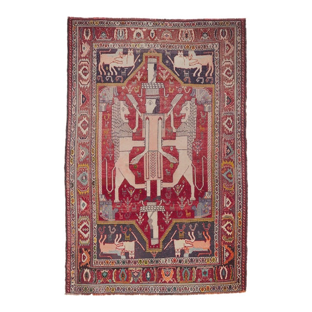 Antique Persian Shiraz Rug, 05'02 X 07'09 For Sale