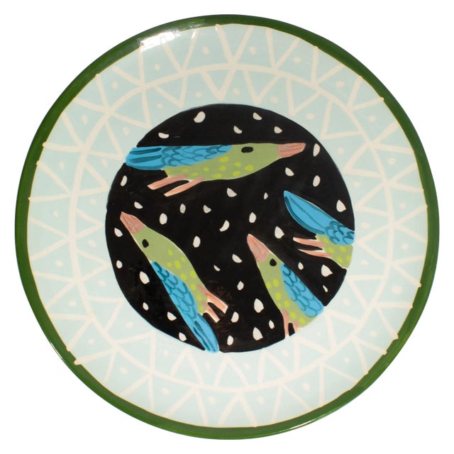 Ceramic Bird Plate by Droll Designs For Sale